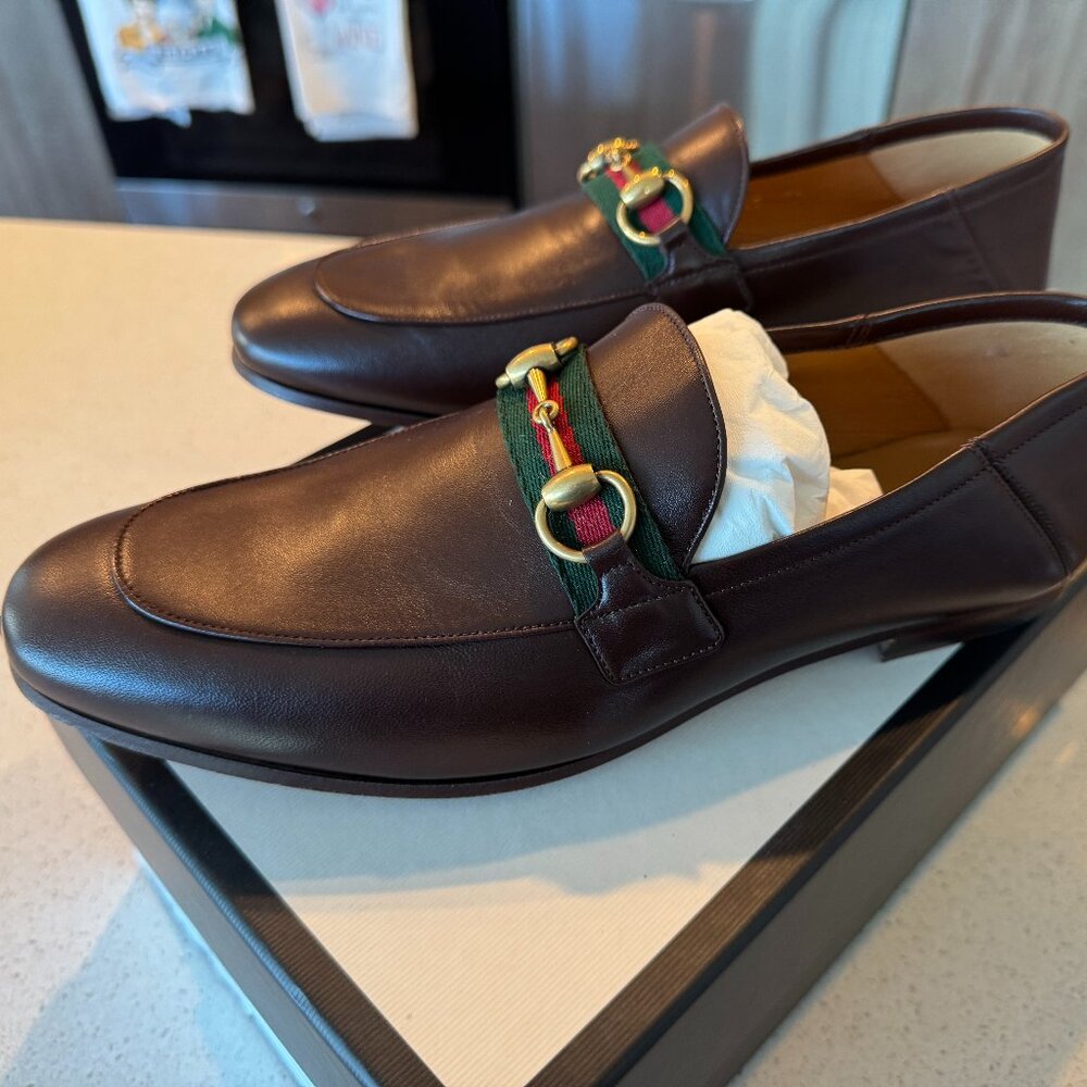 Gucci web loafers brown